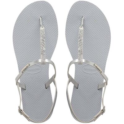 Havaianas You Riviera Crystal Damen Silber Sandalen Silber EU 37 / UK 4 Havaianas You Riviera Crystal Damen Silber Sandalen Silber EU 37 / UK 4