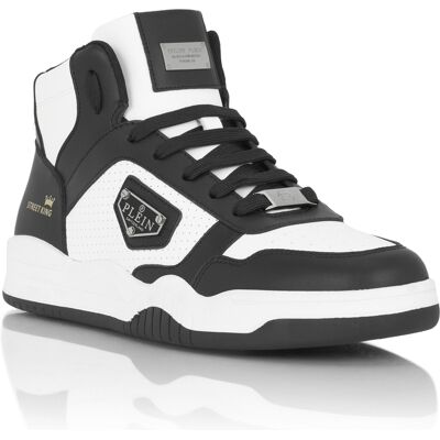Philipp Plein Mid-Top Turnschuhe Street Weiß schwarz EU41 Philipp Plein Mid-Top Turnschuhe Street Weiß schwarz EU41