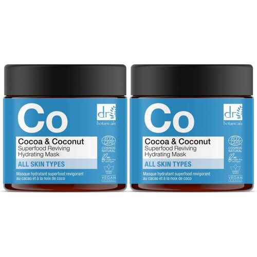 Dr. Botanicals Dr Botanicals Kakao- und Kokosnuss-Superfood Belebende Feuchtigkeitsmaske 60ml x 2 Duo-Pack Einheitsgröße