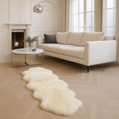 Infinity Leather Echter Schaffell-Teppich, cremefarben, doppelt, natürlich, seidig, flauschig, weich, echte Wolle Beige Einheitsgröße Infinity Leather Echter Schaffell-Teppich, cremefarben, doppelt, natürlich, seidig, flauschig, weich, echte Wolle Beige Einheitsgröße