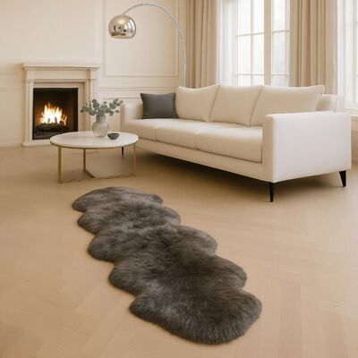 Infinity Leather Echter Schaffell-Pilz, doppelt, natürlich, seidig, flauschig, weich, echter Wollteppich Taupe Einheitsgröße Infinity Leather Echter Schaffell-Pilz, doppelt, natürlich, seidig, flauschig, weich, echter Wollteppich Taupe Einheitsgröße