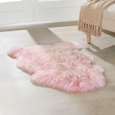 Infinity Leather Echter rosa Schaffell-Teppich, seidig, natürlich, weich und flauschig, echte Wolle Rosa Einheitsgröße Infinity Leather Echter rosa Schaffell-Teppich, seidig, natürlich, weich und flauschig, echte Wolle Rosa Einheitsgröße