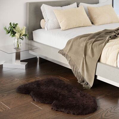 Infinity Leather Echter schokoladenbrauner Schaffell-Teppich, seidig, natürlich, weich und flauschig, echte Wolle Braun Einheitsgröße Infinity Leather Echter schokoladenbrauner Schaffell-Teppich, seidig, natürlich, weich und flauschig, echte Wolle Braun Einheitsgröße