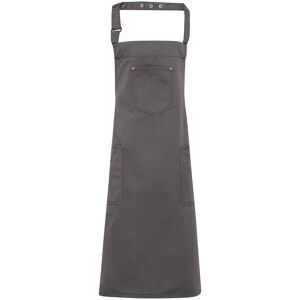 Premier Unisex Erwachsene Twill Chino Vollschürze - Stahl Premier Unisex Erwachsene Twill Chino Vollschürze - Stahl