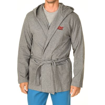 Diesel Langärmeliger Bademantel mit Knotenverschluss A03070-0CEAA Mann Grau M Diesel Langärmeliger Bademantel mit Knotenverschluss A03070-0CEAA Mann Grau M