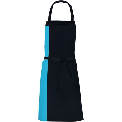 Link Kitchen Wear - Herren/Damen Unisex Schürze "Duo" (Schwarz/Türkis) Schwarz Blau Einheitsgröße Link Kitchen Wear - Herren/Damen Unisex Schürze "Duo" (Schwarz/Türkis) Schwarz Blau Einheitsgröße