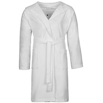 Vossen - "Texas" Morgenmantel für Herren/Damen Unisex, mit Kapuze (Weiß) Weiß L Vossen - "Texas" Morgenmantel für Herren/Damen Unisex, mit Kapuze (Weiß) Weiß L