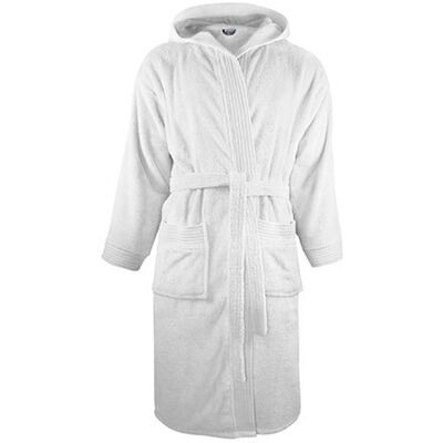 The One Towelling - Morgenmantel für Herren/Damen Unisex, mit Kapuze (Weiß) Weiß S/M The One Towelling - Morgenmantel für Herren/Damen Unisex, mit Kapuze (Weiß) Weiß S/M