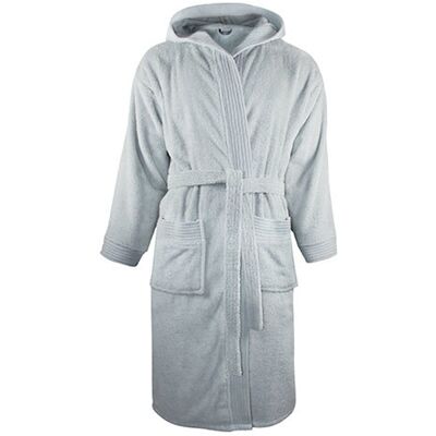 The One Towelling - Morgenmantel für Herren/Damen Unisex, mit Kapuze (Silbergrau) Grau S/M The One Towelling - Morgenmantel für Herren/Damen Unisex, mit Kapuze (Silbergrau) Grau S/M
