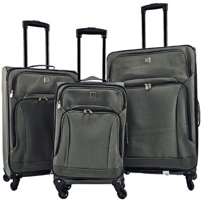 Infinity Leather Graue, leichte 4-Rad-Gepäck-Reisekoffer, weiche Taschen, Koffer Grau M Infinity Leather Graue, leichte 4-Rad-Gepäck-Reisekoffer, weiche Taschen, Koffer Grau M