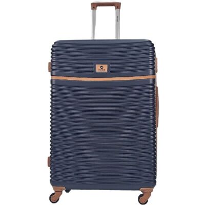 Infinity Leather Hartschalen-Kabinenkoffer Robuste 4-Rad-ABS-Gepäck-Reisetasche Marine L Infinity Leather Hartschalen-Kabinenkoffer Robuste 4-Rad-ABS-Gepäck-Reisetasche Marine L