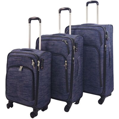 Infinity Leather Leichte, bedruckte 8-Rollen-Reisegepäck-Softkoffer Navy blau M Infinity Leather Leichte, bedruckte 8-Rollen-Reisegepäck-Softkoffer Navy blau M