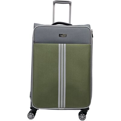 Infinity Leather Leichte Kabinenkoffer, 4-Rad-Gepäck-Reisetasche Grau L Infinity Leather Leichte Kabinenkoffer, 4-Rad-Gepäck-Reisetasche Grau L