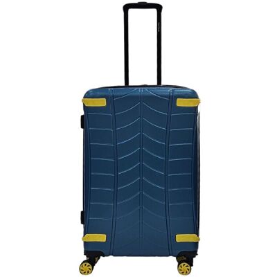 Infinity Leather Blauer Hartschalen-Kabinenkoffer, 4-Rad-Gepäck-Reisetasche Blau M Infinity Leather Blauer Hartschalen-Kabinenkoffer, 4-Rad-Gepäck-Reisetasche Blau M