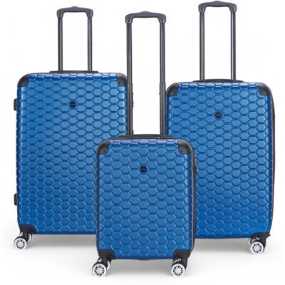 Infinity Leather Erweiterbarer blauer Hartschalen-ABS-Koffer mit 8 Rädern, Reisegepäck, Kabine, Urlaubstaschen Blau M Infinity Leather Erweiterbarer blauer Hartschalen-ABS-Koffer mit 8 Rädern, Reisegepäck, Kabine, Urlaubstaschen Blau M