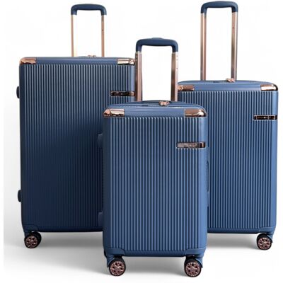Infinity Leather Erweiterbarer Hartschalenkoffer mit 8 Rädern, Marineblau Marine M Infinity Leather Erweiterbarer Hartschalenkoffer mit 8 Rädern, Marineblau Marine M