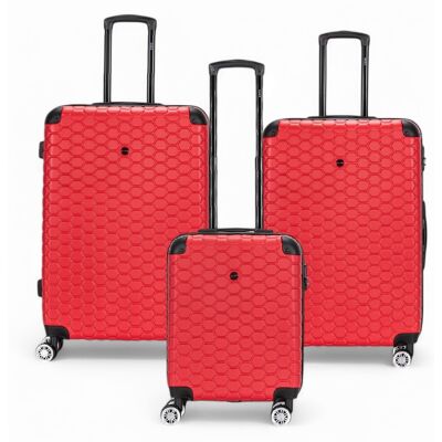 Infinity Leather Erweiterbarer roter Hartschalen-ABS-Koffer mit 8 Rädern, Reisegepäck, Kabine, Urlaubstaschen Rot M Infinity Leather Erweiterbarer roter Hartschalen-ABS-Koffer mit 8 Rädern, Reisegepäck, Kabine, Urlaubstaschen Rot M