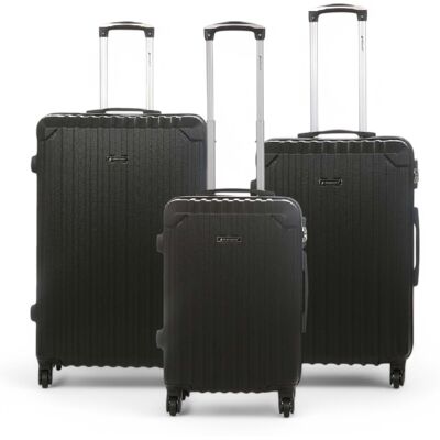 Infinity Leather Hartschalenkoffer aus schwarzem ABS mit 8 Rädern, Reisegepäck, Kabinenkoffer Schwarz S Infinity Leather Hartschalenkoffer aus schwarzem ABS mit 8 Rädern, Reisegepäck, Kabinenkoffer Schwarz S