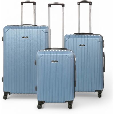 Infinity Leather Hartschalen-Reisekoffer aus ABS mit 8 Rädern, Blau Blau M Infinity Leather Hartschalen-Reisekoffer aus ABS mit 8 Rädern, Blau Blau M