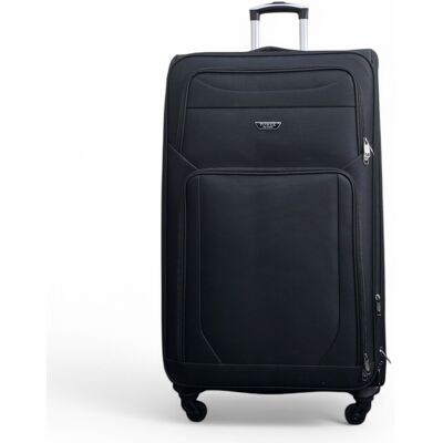 Infinity Leather Weichschalen-Reisekoffer aus leichtem Nylon, extragroß, mit 4 Rädern Schwarz XL Infinity Leather Weichschalen-Reisekoffer aus leichtem Nylon, extragroß, mit 4 Rädern Schwarz XL