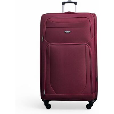 Infinity Leather Weichschalen-Reisekoffer aus leichtem Nylon, extragroß, mit 4 Rädern Wein XL Infinity Leather Weichschalen-Reisekoffer aus leichtem Nylon, extragroß, mit 4 Rädern Wein XL