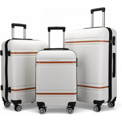 Infinity Leather Hartschalen-Creme-Weiß-Kabinenkoffer-Set Robustes ABS Leichtgewicht Reisegepäck Urlaubstasche Beige M Infinity Leather Hartschalen-Creme-Weiß-Kabinenkoffer-Set Robustes ABS Leichtgewicht Reisegepäck Urlaubstasche Beige M