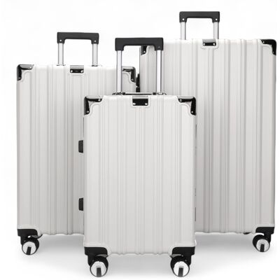 Infinity Leather Hartschalenkoffer Weiß Robuster 8-Rollen-Gepäck Handgepäck Koffer Weiß L Infinity Leather Hartschalenkoffer Weiß Robuster 8-Rollen-Gepäck Handgepäck Koffer Weiß L