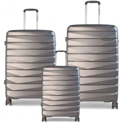 Infinity Leather Hartschalenkoffer TSA Rauchgrau Robuster Koffer 8 Rollen Handgepäck Urlaubsreisekoffer Grau L Infinity Leather Hartschalenkoffer TSA Rauchgrau Robuster Koffer 8 Rollen Handgepäck Urlaubsreisekoffer Grau L