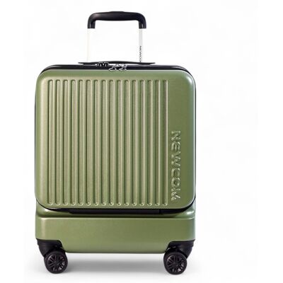 Infinity Leather Robuster EasyJet Ryanair Handgepäck-Reisekoffer, 39 x 26 x 51,5 cm, Olivgrün, vorne offen Grün Einheitsgröße Infinity Leather Robuster EasyJet Ryanair Handgepäck-Reisekoffer, 39 x 26 x 51,5 cm, Olivgrün, vorne offen Grün Einheitsgröße