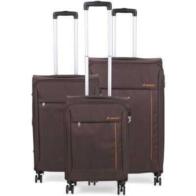 Infinity Leather Leichtes braunes Soft-Casing-Koffer 8-Rad-Reisegepäck Dunkelbraun M Infinity Leather Leichtes braunes Soft-Casing-Koffer 8-Rad-Reisegepäck Dunkelbraun M