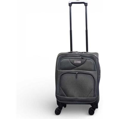 Infinity Leather Softshell, leichter grauer Nylon-Reisekoffer mit vier Rädern, Urlaubskoffer unter dem Sitz Grau Einheitsgröße Infinity Leather Softshell, leichter grauer Nylon-Reisekoffer mit vier Rädern, Urlaubskoffer unter dem Sitz Grau Einheitsgröße