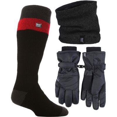 Heat Holders Herren Ski Set: Nackenwärmer, Handschuhe & Thermo-Ski-Socken Winterbekleidung Schwarz-Weiss L/XL Heat Holders Herren Ski Set: Nackenwärmer, Handschuhe & Thermo-Ski-Socken Winterbekleidung Schwarz-Weiss L/XL