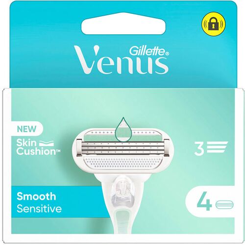 Gillette Venus Smooth Sensitive Ladegerät 4 Nachfüllungen 4 recambios Einheitsgröße