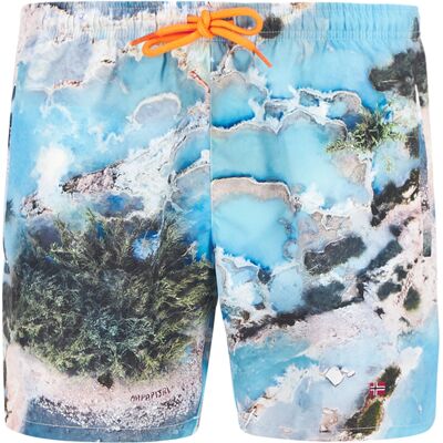 NAPAPIJRI Herren Badeshorts blau Mikrofaser Mit Prints blau XL male NAPAPIJRI Herren Badeshorts blau Mikrofaser Mit Prints blau XL male