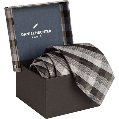 HECHTER PARIS Herren Krawatte grau Seide mit Karos grau ONESIZE male HECHTER PARIS Herren Krawatte grau Seide mit Karos grau ONESIZE male