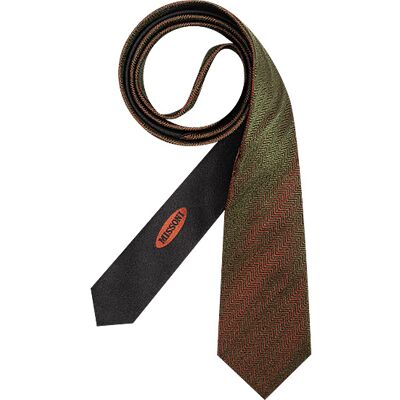 MISSONI Herren Krawatte grün Seide gemustert grün ONESIZE male MISSONI Herren Krawatte grün Seide gemustert grün ONESIZE male