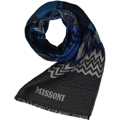 MISSONI Herren Schal blau Schurwolle blau ONESIZE male MISSONI Herren Schal blau Schurwolle blau ONESIZE male
