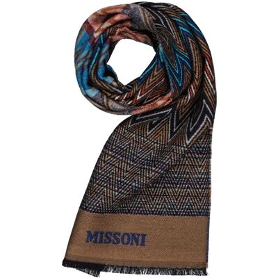 MISSONI Herren Schal blau Schurwolle blau ONESIZE male MISSONI Herren Schal blau Schurwolle blau ONESIZE male