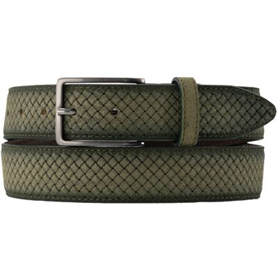 Lindenmann Herren Gürtel grün Veloursleder grün 105 CM (35 INCH) male Lindenmann Herren Gürtel grün Veloursleder grün 105 CM (35 INCH) male