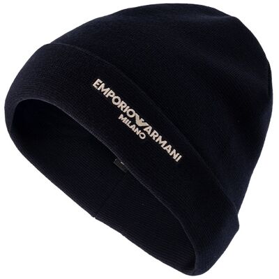 Giorgio Armani EMPORIO ARMANI Herren Mütze blau Wolle blau L male Giorgio Armani EMPORIO ARMANI Herren Mütze blau Wolle blau L male