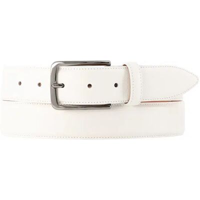 Alberto Herren Gürtel weiß Leder weiß 85 CM (31 INCH) male Alberto Herren Gürtel weiß Leder weiß 85 CM (31 INCH) male