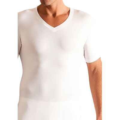 Novila Herren T-Shirt weiß Baumwolle unifarben weiß 4 (S) male Novila Herren T-Shirt weiß Baumwolle unifarben weiß 4 (S) male
