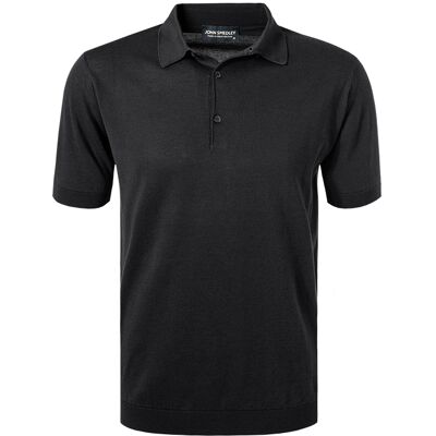 John Smedley Herren Polo-Shirt schwarz Cotton unifarben schwarz M male John Smedley Herren Polo-Shirt schwarz Cotton unifarben schwarz M male