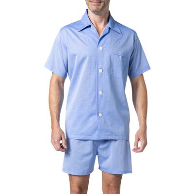 DEREK ROSE Herren Pyjama blau Baumwolle unifarben blau S male DEREK ROSE Herren Pyjama blau Baumwolle unifarben blau S male