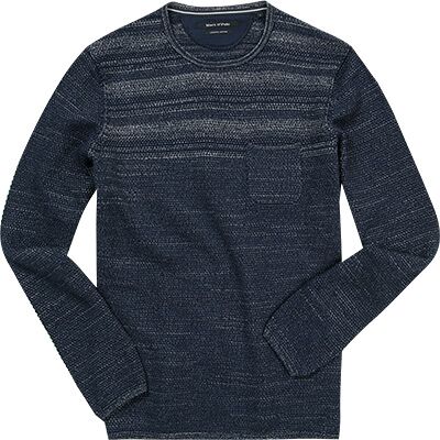 Marc O' Polo Pullover blau Baumwolle unifarben blau XL male Marc O' Polo Pullover blau Baumwolle unifarben blau XL male