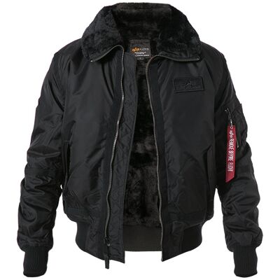 Alpha INDUSTRIES Herren Blouson schwarz Mikrofaser unifarben schwarz L male Alpha INDUSTRIES Herren Blouson schwarz Mikrofaser unifarben schwarz L male