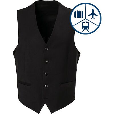 Carl Gross Herren Weste schwarz Schurwoll-Stretch schwarz 31 male Carl Gross Herren Weste schwarz Schurwoll-Stretch schwarz 31 male