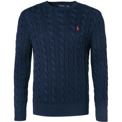 Polo Ralph Lauren Herren Pullover blau Baumwolle unifarben blau M male Polo Ralph Lauren Herren Pullover blau Baumwolle unifarben blau M male