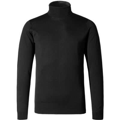 John Smedley Herren Rollkragenpullover schwarz Merinowolle unifarben schwarz XL male John Smedley Herren Rollkragenpullover schwarz Merinowolle unifarben schwarz XL male