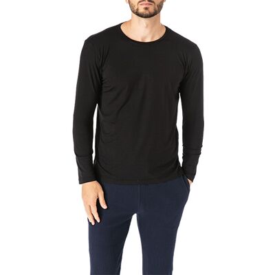 Novila Herren Longsleeve schwarz Modal unifarben schwarz 52 (L) male Novila Herren Longsleeve schwarz Modal unifarben schwarz 52 (L) male